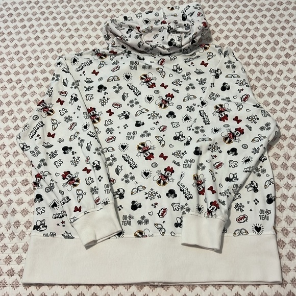 Disney Minnie Mouse All Over Print Sweatshirt Zipper Jacket Hoodie Size XL - Picture 6 of 12